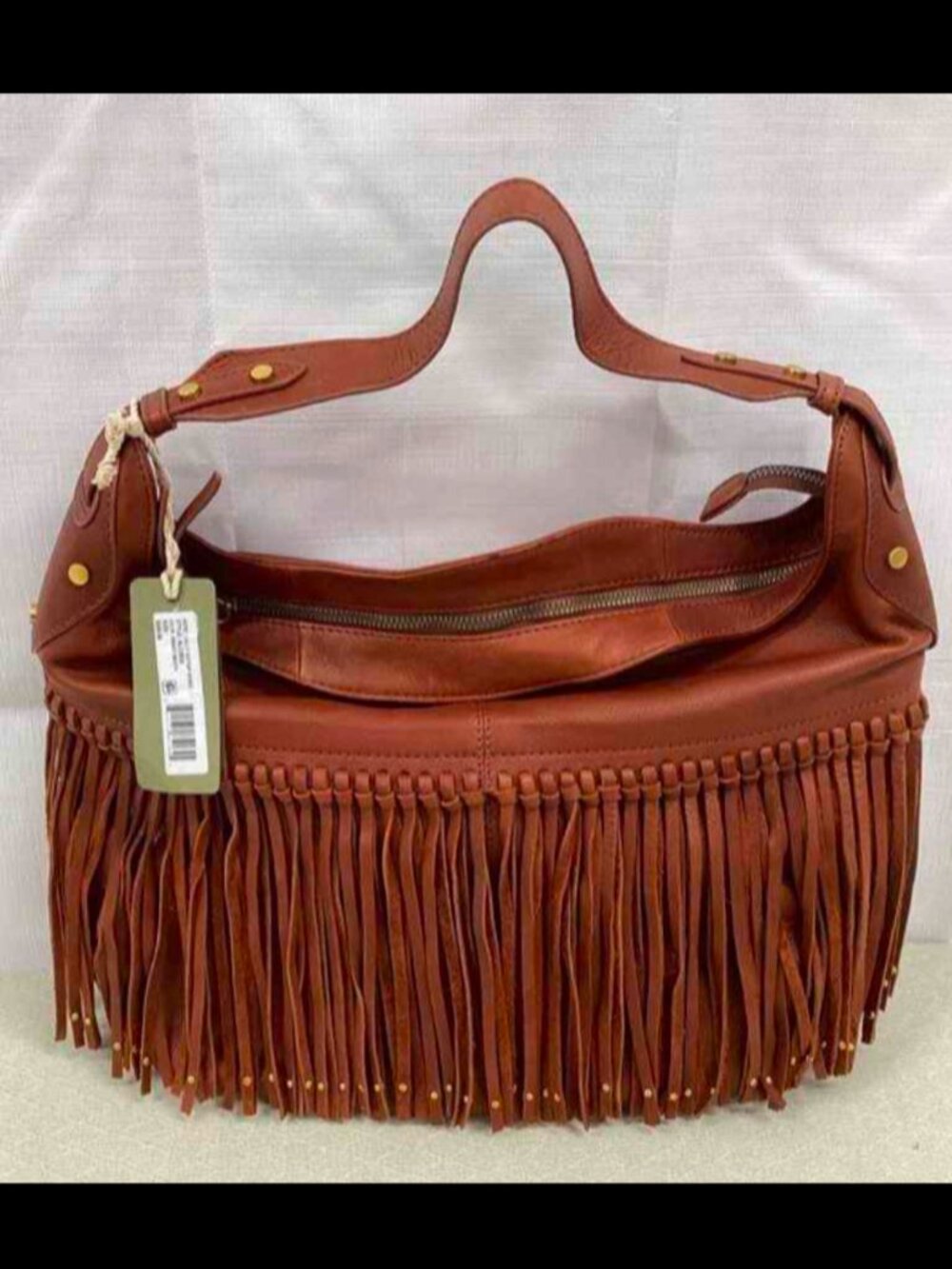 Genuine leather purse with fringe detail - NWT - American Leather Co
